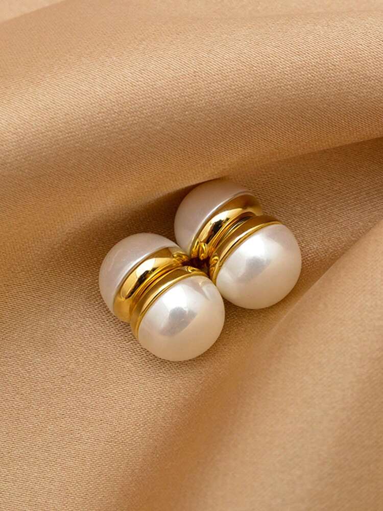 1 Pair Magnetic Clip-On Earrings – Non-Pierced Fashion Ear Studs for Women’s Daily Wear & Style