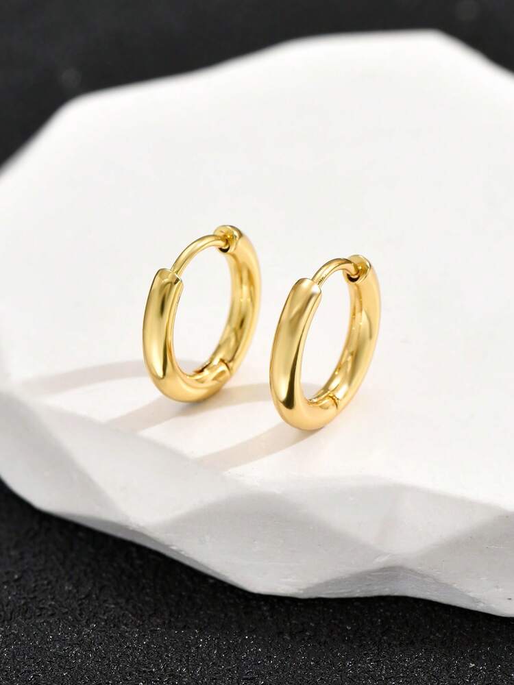 1 Pair Hypoallergenic Hoop Earrings – Small 15mm Outer, 10mm Inner Diameter Jewelry for Teens & Women