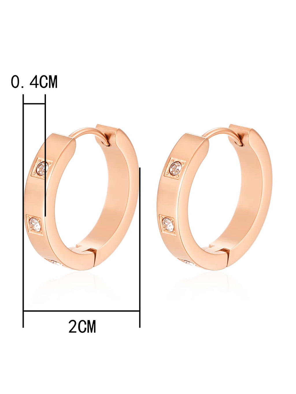 1 Pair Stainless Steel Hoop Earrings – Cubic Zirconia Decor Fashion Jewelry for Women’s Daily Wear
