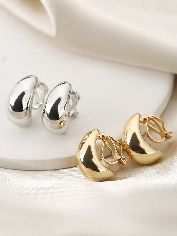Women’s Fashion Clip-On Earrings – Stylish Non-Pierced Design for Comfortable Daily Wear