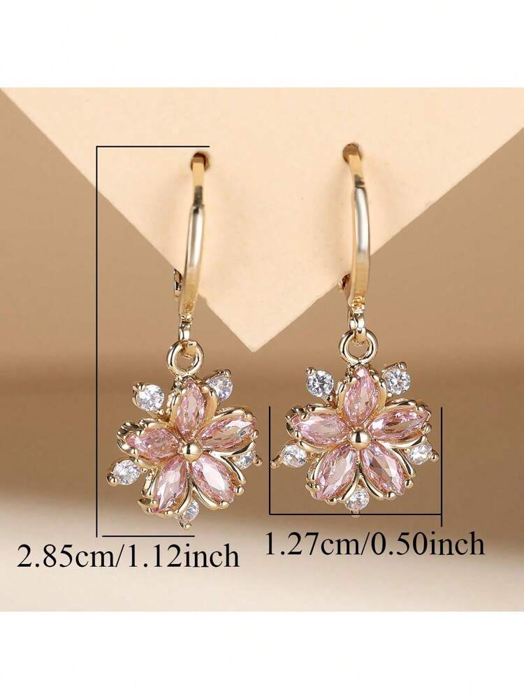 1 Pair Floral Korean Style Earrings – Minimalist Elegant Studs for Women’s Daily Wear & Gifts