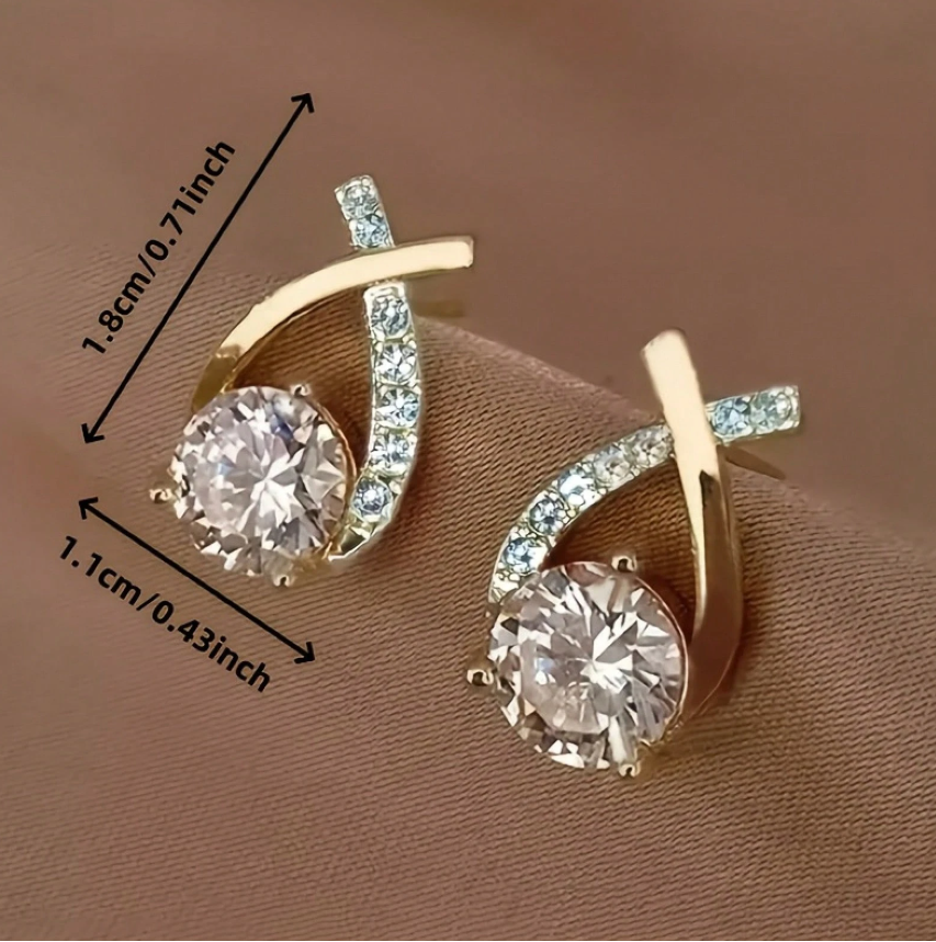 Elegant Gold Cross Design Earrings for Women, Fashionable and Cute, Perfect for Daily Wear and Celebrations