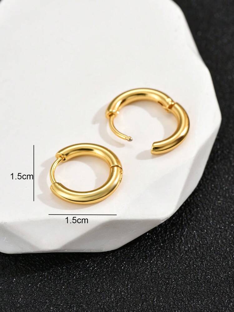 1 Pair Hypoallergenic Hoop Earrings – Small 15mm Outer, 10mm Inner Diameter Jewelry for Teens & Women