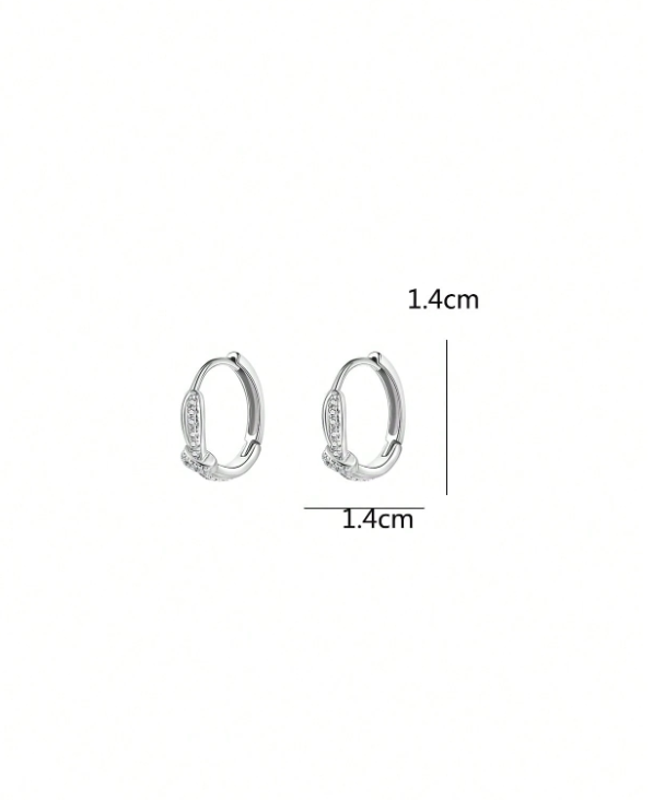 1 Pair Elegant Minimalist Inlaid Linear Knot Dangle Earrings for Women Fashion Jewelry