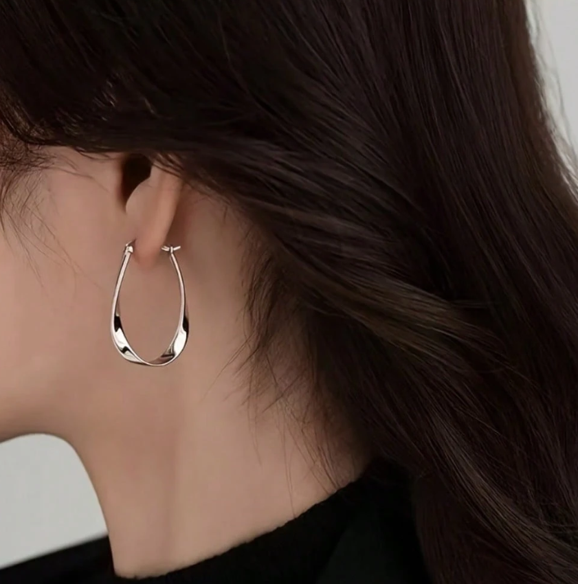 Elegant S925 Sterling Silver Mobius Twisted Design Earrings for Women, Perfect Gift for Girlfriend, Daily Wear