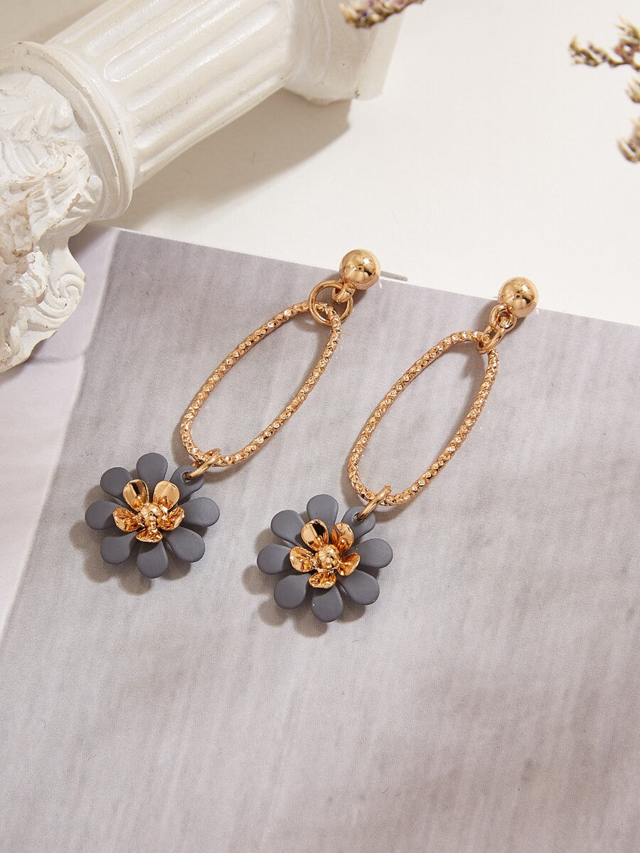 1 Pair Minimalist Floral Earrings – Stylish Lightweight Jewelry For Women, Perfect For Everyday Wear
