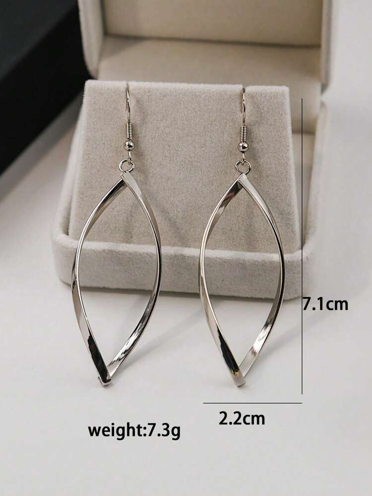 Hollow Twisted Dangle Earrings – Elegant Simple Alloy Plated Jewelry, Perfect Gift for Women