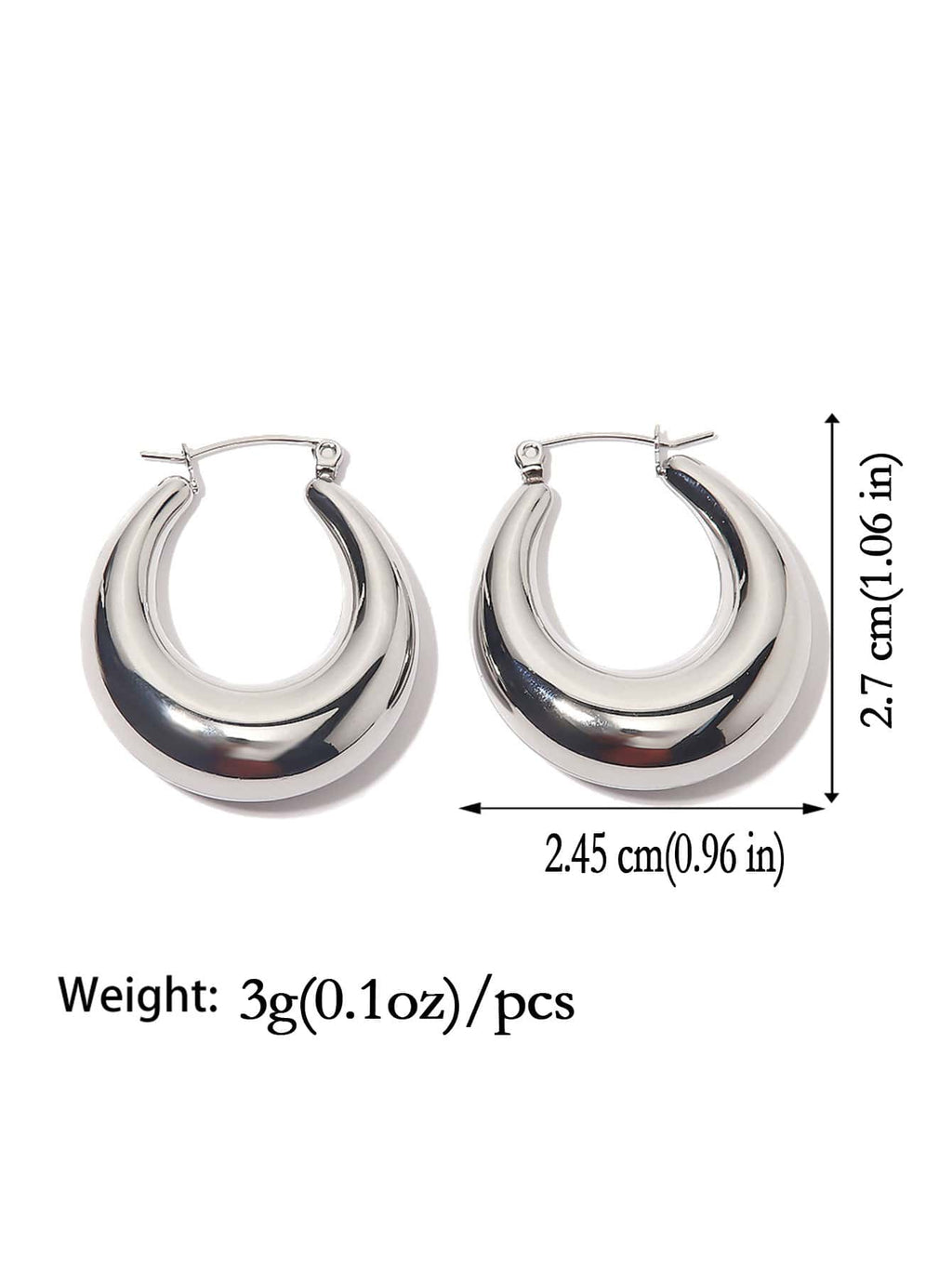 Women’s Thick Oval Gold Hoop Earrings – 18K Gold-Plated, Hypoallergenic Fashion Jewelry for Girls